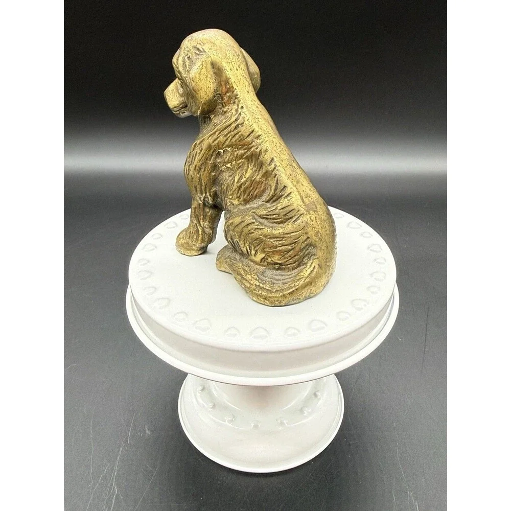 Vintage solid brass dog figurine, Labrador?